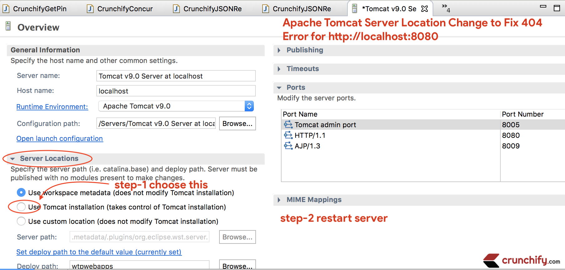 Select Use Tomcat installation checkbox