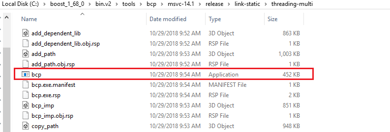 Making the bcp executable